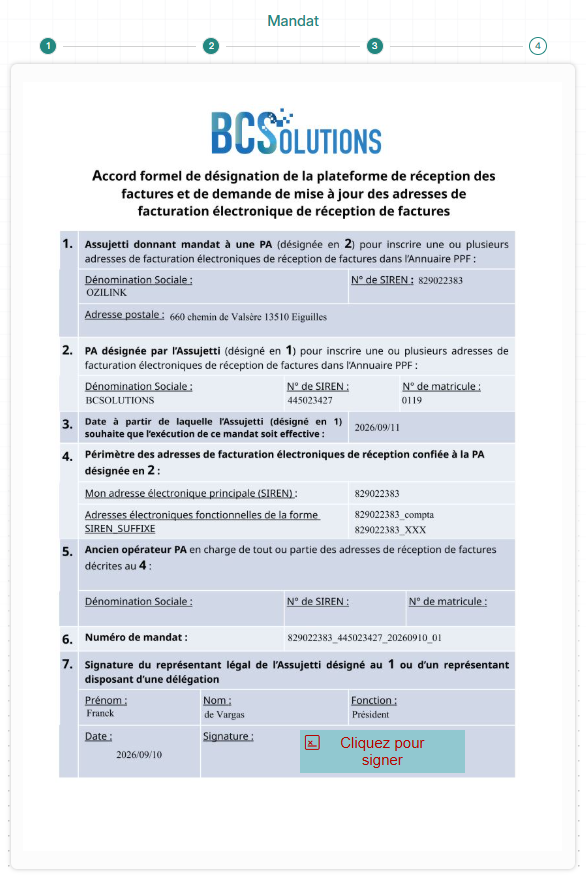 Document de mandat