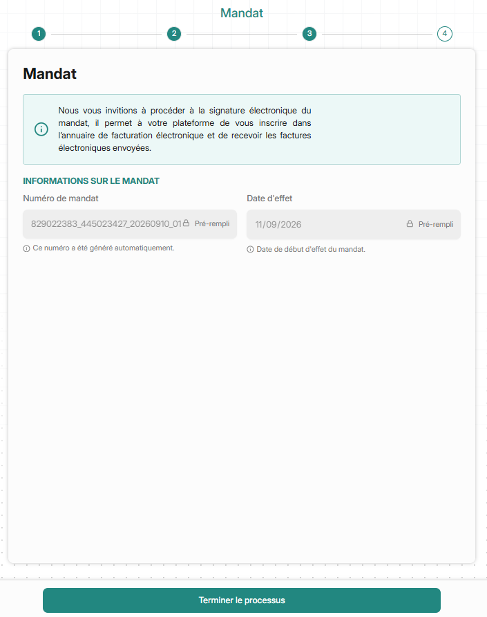 Informations du mandat