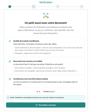 Récapitulatif de la vérification
